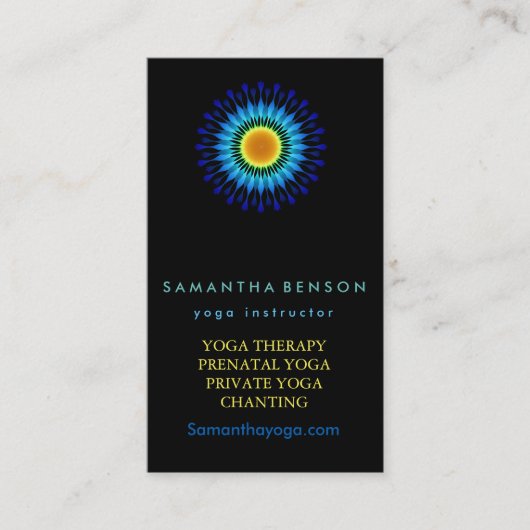 Lotusエレガントフローラロゴヨガメディテーション 名刺 (正面)