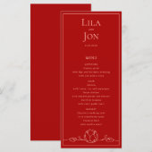 Lotusパーソナライズされた結婚のメニュー メニュー (正面/裏面)