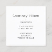 Lotusミニマルエレガントアイコンの白を消去 スクエア名刺 (裏面)