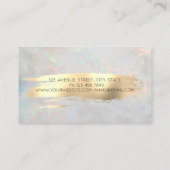 Lotusモダン金ゴールドブラシストロークOpalホログラフィック 名刺 (裏面)