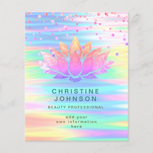 lotusロゴカラフル波美しいプロフェッショナル チラシ (正面)