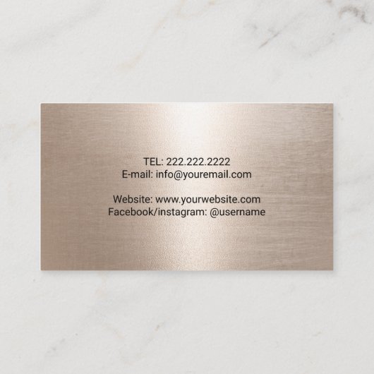 Lotusロモダンゴエレガントバラ金ゴールドグリッター 名刺 (裏面)