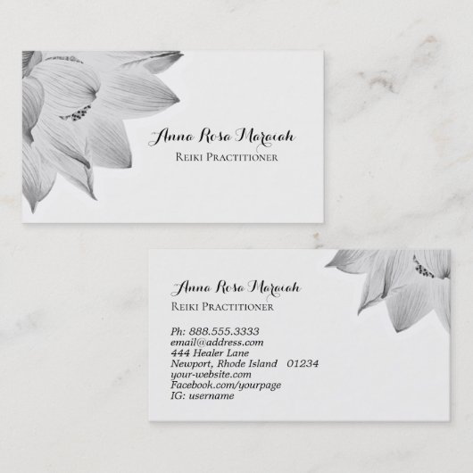 *~* Lotus霊気Energy Healer Light Filled 名刺 (正面/裏面)