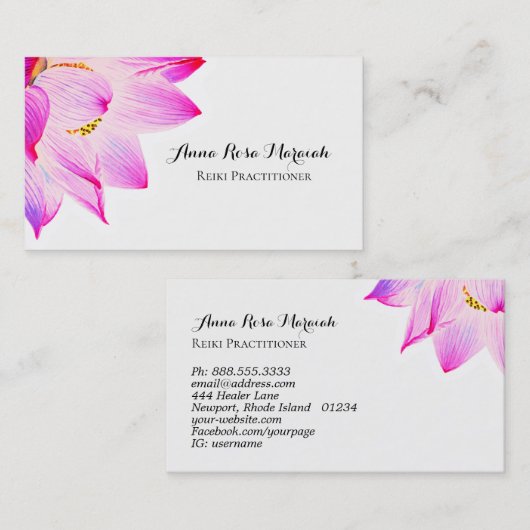 *~* Lotus霊気Energy Healer Light Filled Yoga 名刺 (正面/裏面)