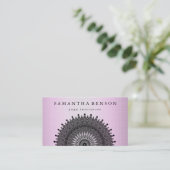 Lotus エレガント FlowerロゴYoga Healing Health 名刺 (スタンド正面)