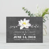 Lotus エレガント Flower Chalkboard日付の保存 セーブザデート (スタンド正面)