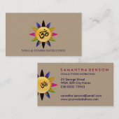 Lotus エレガント Flower "OM"ロゴヨガ 名刺 (正面/裏面)