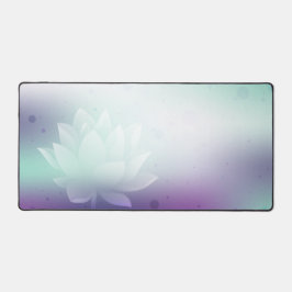 Lotus、緑の背景数々の、関数 デスクマット