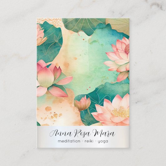 *~* Lotus 3 PHOTO Nature Flowers QR AP67 Art 名刺 (正面)