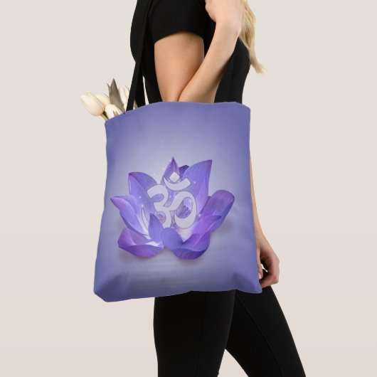 Lotus and OM symbol トートバッグ (クローズアップ)