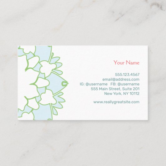 Lotus Blossom名刺 名刺 (裏面)