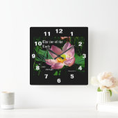 Lotus Blossom Nehemiah 8:10 スクエア壁時計 (ホーム)