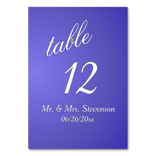 Lotus Blueテーブル番号 テーブルナンバー (正面)