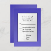 Lotus Blue RSVP（メニュー付き） 出欠カード (正面/裏面)