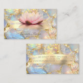  Lotus Brush Stroke Opal Stone 名刺 (正面/裏面)