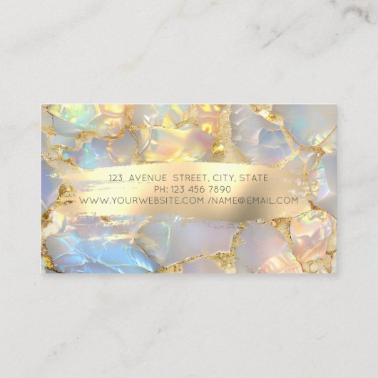  Lotus Brush Stroke Opal Stone 名刺 (裏面)