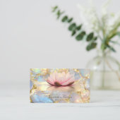  Lotus Brush Stroke Opal Stone 名刺 (スタンド正面)