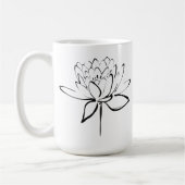 Lotus Calligraphy (Black) コーヒーマグカップ (左)