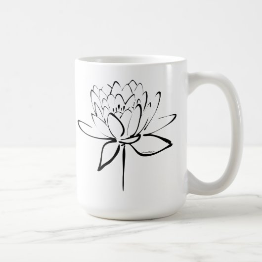 Lotus Calligraphy (Black) コーヒーマグカップ (右)