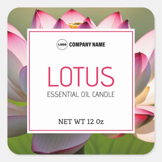 Lotus Candleラベルシール スクエアシール (正面)