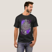Lotus Crystals Zen Flower Of Life Hippie Sacred Ge Tシャツ (正面フル)