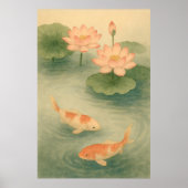 Lotus Drift: Koi in Still Waters ポスター (正面)
