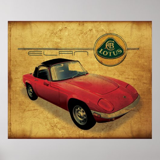 Lotus Elan vintage car ポスター (正面)