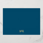 Lotus Flowerインディアン写真金ゴールドで日付を保存 箔招待状 (裏面)