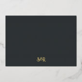 Lotus Flowerインディアン写真金ゴールドで日付を保存 箔招待状 (裏面)