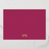 Lotus Flowerインディアン写真金ゴールドで日付を保存 箔招待状 (裏面)