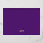 Lotus Flowerインディアン写真金ゴールドで日付を保存 箔招待状 (裏面)