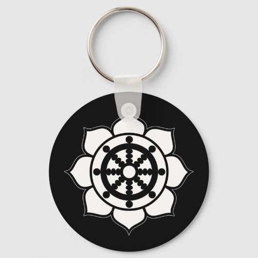 Lotus Flower Dharma Wheel キーホルダー (正面)