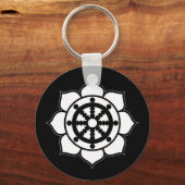 Lotus Flower Dharma Wheel キーホルダー (正面)