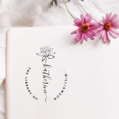 Lotus Flower Elegant Script Custom Name Library Ru ラバースタンプ