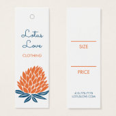 Lotus Flower Hang Tag Size Clothing Display Card (正面&裏面)