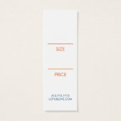 Lotus Flower Hang Tag Size Clothing Display Card (裏面)