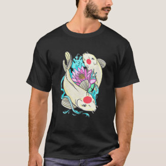 Lotus Flower Japanese Carp Pond Owner Fish Tancho Tシャツ