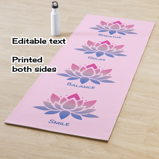 Lotus flower pink double sided ヨガマット