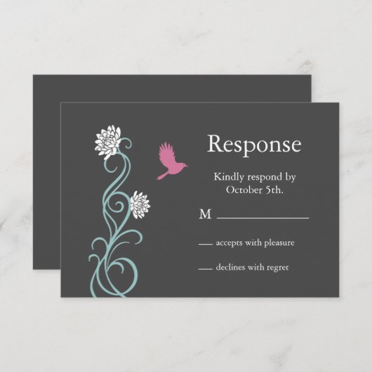 Lotus Flower RSVP （グレー） (正面/裏面)