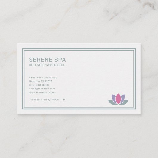 Lotus Flower - Spa Salon  名刺 (裏面)