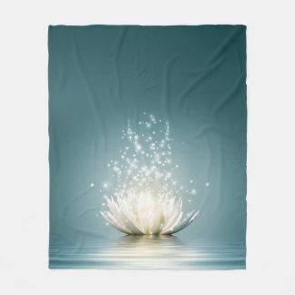 Lotus Flower Throw Blanket フリースブランケット