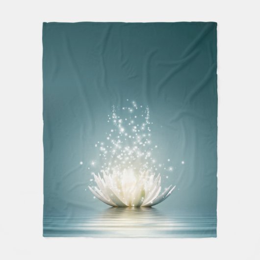 Lotus Flower Throw Blanket フリースブランケット (正面)