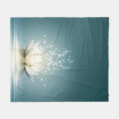 Lotus Flower Throw Blanket フリースブランケット (正面(横))