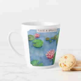 Lotus flower watercolor カフェラテマグ