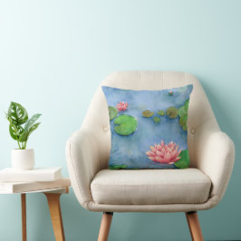 Lotus flower watercolor クッション