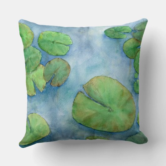 Lotus flower watercolor クッション (裏面)