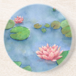 Lotus flower watercolor コースター