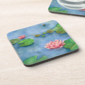 Lotus flower watercolor コースター (左側)