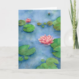 Lotus flower watercolor サンキューカード