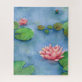 Lotus flower watercolor ジグソーパズル